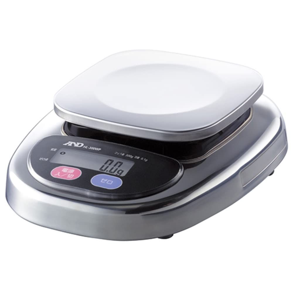 A&D 防塵・防水デジタルはかり HL-300WP ≪ひょう量:300g 最小表示:0.1g 皿寸法:128(W)*128(D)mm≫ シルバー [単品] [本体] 9,628円