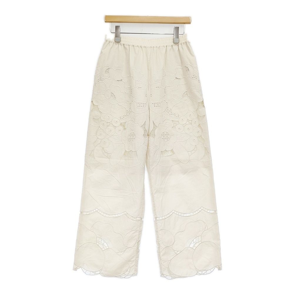 JOURNAL STANDARD フラワーエンブロイダリースカラップパンツ 定価19800円 パンツ 26SS ナチュラル ベージュ レディース ジャーナルスタンダード【中古】6-0806M♪