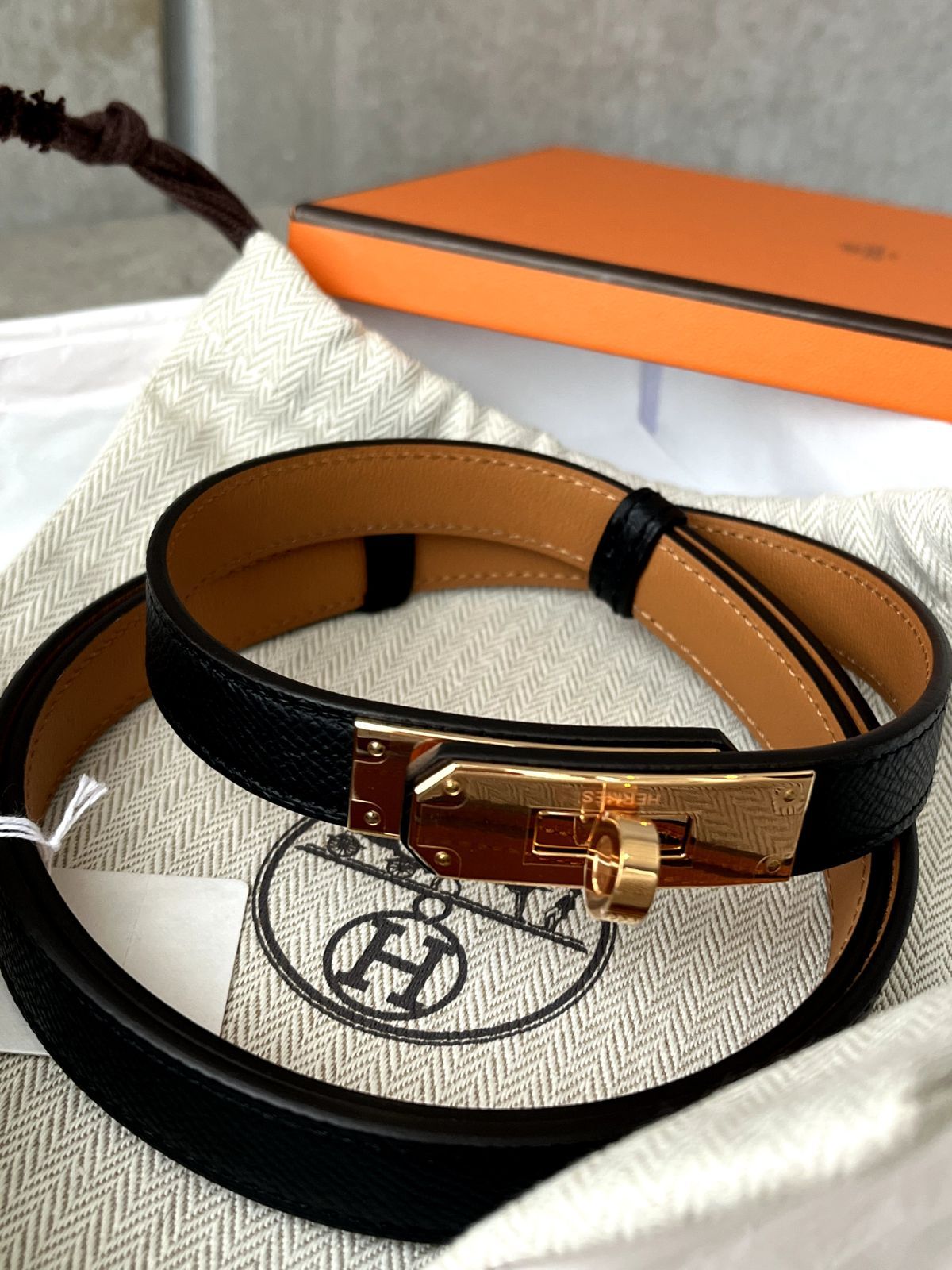 【HERMES】ケリーベルト ピンクゴールド金具 付属品完備 新品未使用品