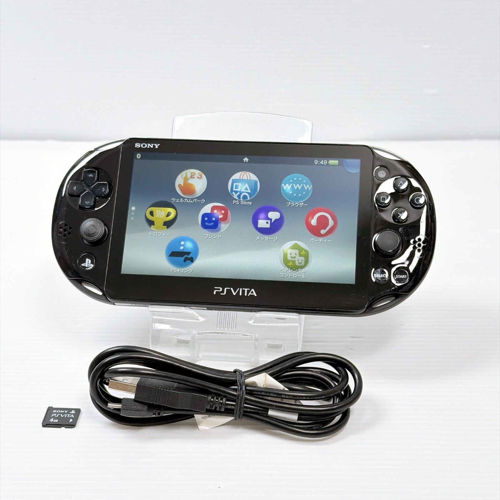 PSVITA PCH 2000 Black with Genuine 4GB Memory Card PlayStation Vita FW3.74 Playable Set Operation Confirmed Sony PlayStation PSVITA Control Number M2152