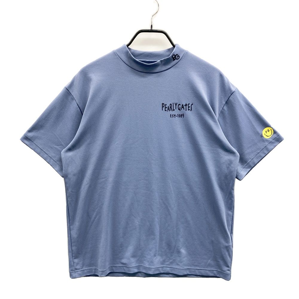 サイズ：4 PEARLY GATES パーリーゲイツ 2024年モデル ハイネック 半袖Tシャツ バックプリントニコちゃん グレー系 [240101753503] ゴルフウェア メンズ ストスト