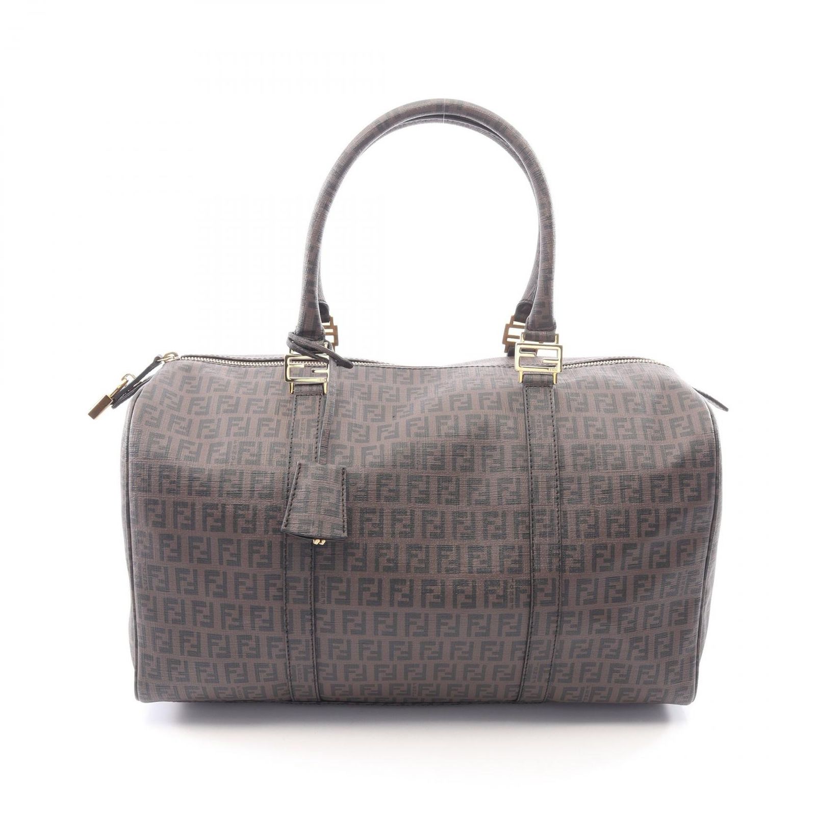 フェンディ FENDI ボストンバッグ ズッキーノ 8BL099 ブラウン/ブラック PVCコーティングキャンバス ズッキーノ ボストンバッグ ユニセックス Used A