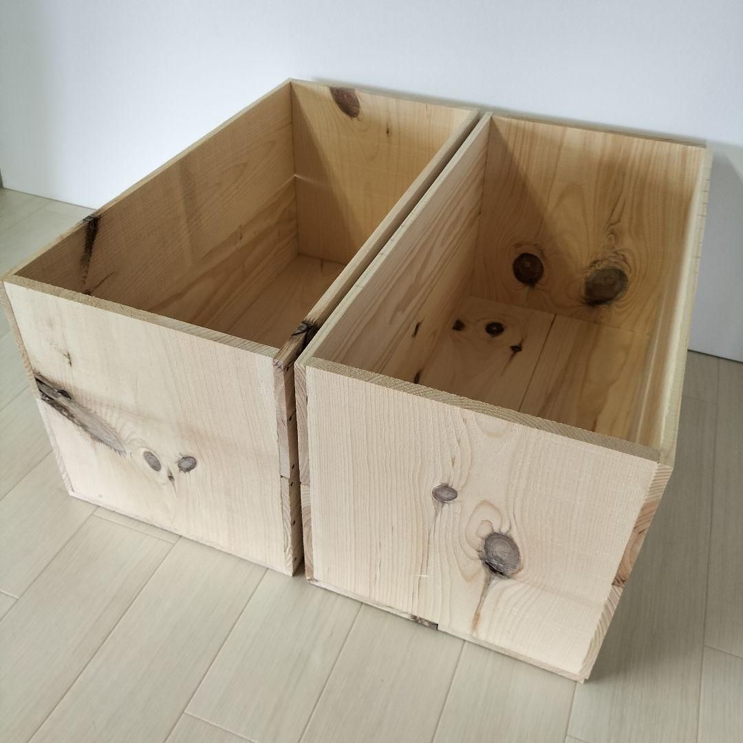 持ち手無しりんご箱》2箱1セット 棚 木製 収納 木箱 インテリア 本棚