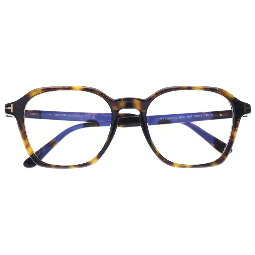 TOM FORD (トムフォード) アジアンフィット ウェリントンフレーム クリアレンズ サングラス メガネ ブラウン TF6101-D-B