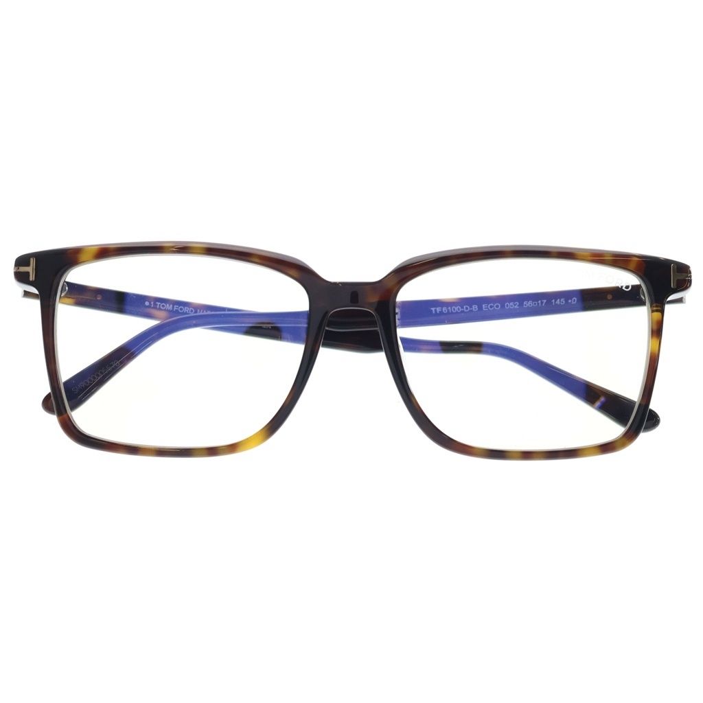 TOM FORD (トムフォード) アジアンフィット スクエアフレーム クリアレンズ サングラス メガネ ブラウン TF6100-D-B