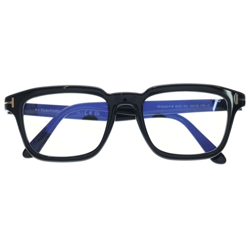 TOM FORD (トムフォード) アジアンフィット スクエアフレーム クリアレンズ サングラス メガネ ブラック TF6032-F-B