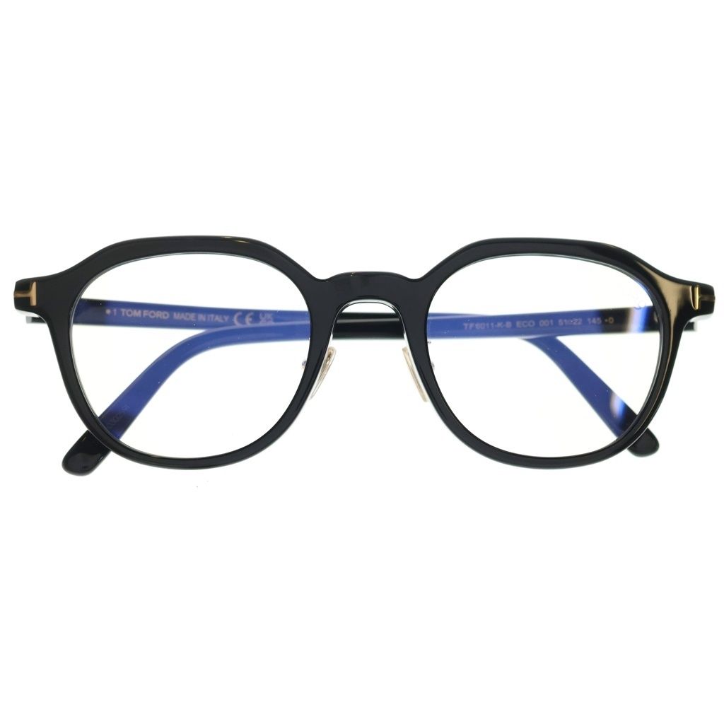 TOM FORD (トムフォード) アジアンフィット ウェリントンフレーム クリアレンズ サングラス メガネ ブラック TF6011-K-B