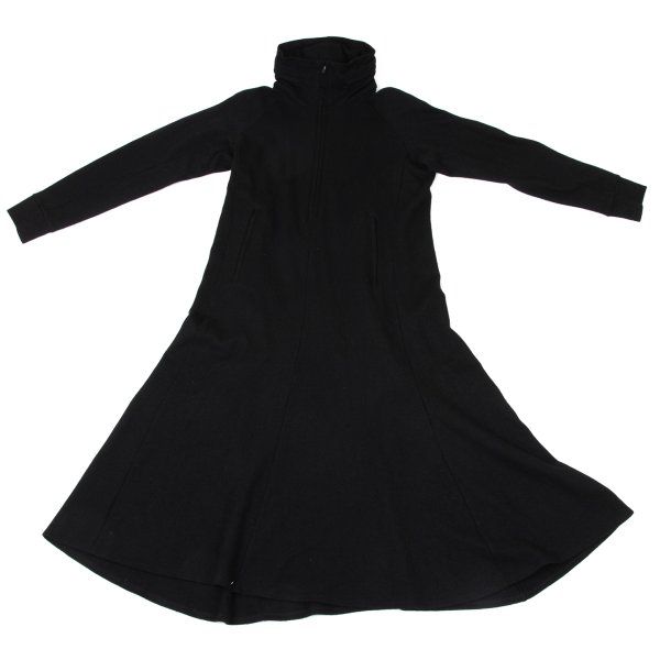 希少 ヨウジヤマモト プリュスノアール 上質 変形 デザイン ニット ワンピース ヨウジヤマモト ノアールYohji Yamamoto NOIR ウール混フード収納