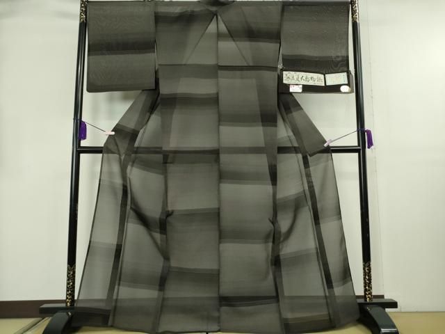 平和屋着物＊極上　夏物　越後夏大島物語　伝統工芸士　白川貞夫　9マルキ　十日町白新染織謹製　証紙付き　逸品　DZAB8686kh6