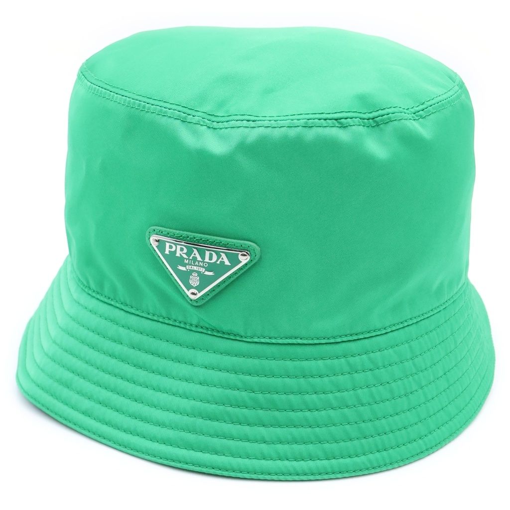 PRADA (プラダ) Re-Nylon トライアングルロゴ ナイロンバケットハット グリーン L 2HC137