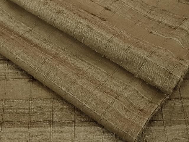 平和屋着物▽極上　インド・アッサム　野蚕糸　手織　ムガシルク　単衣　逸品　DZAB8793kh6