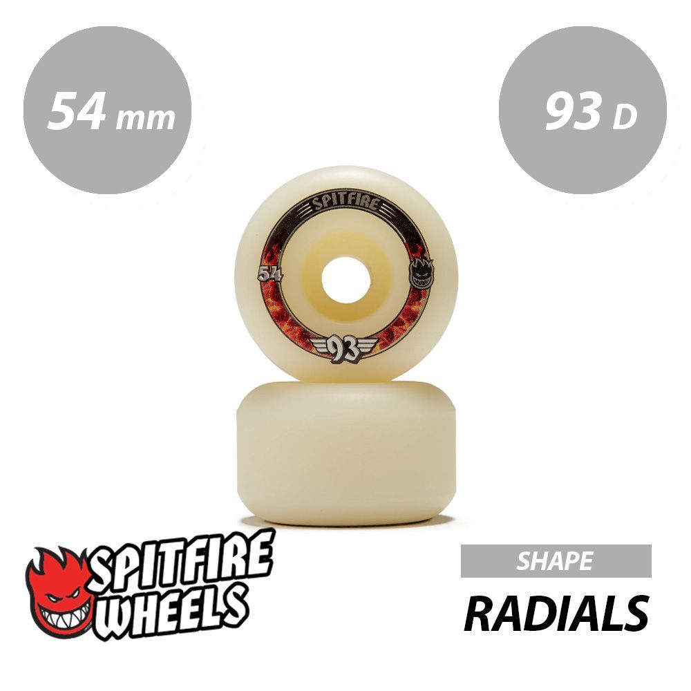 【新品】SPITFIRE F4 93D SOFTSLIDERS RADIALS SHAPE 54mm