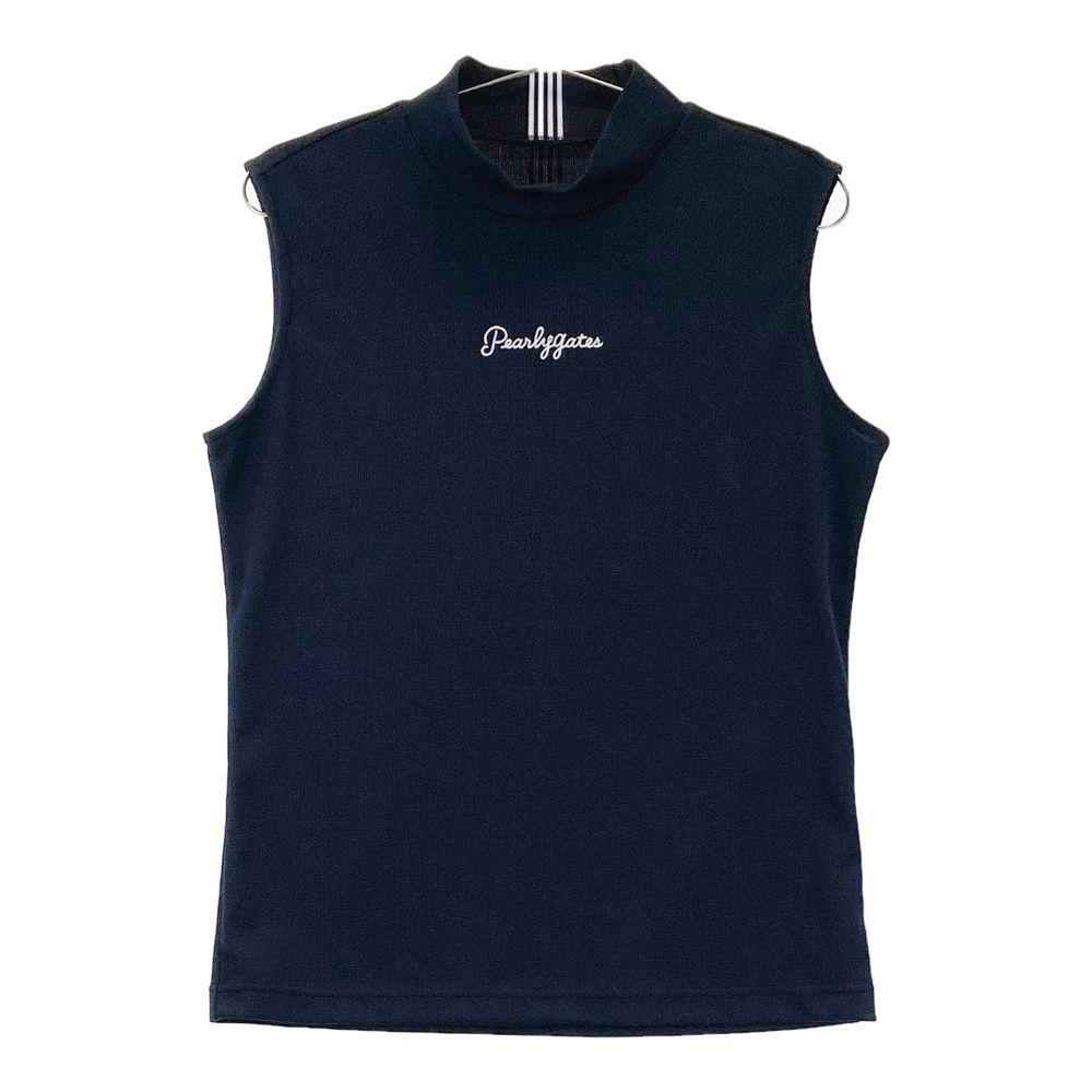 サイズ：2 PEARLY GATES パーリーゲイツ モックネック ノースリーブTシャツ ネイビー系 [240101757048] ゴルフウェア レディース ストスト