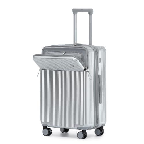 [Yuweijie] スーツケース 拡張型 機内持ち込み フロントオープン ストッパー付き キャリーケース sサイズ 2泊3日 軽量 大容量 多機能 トップポケット ファスナー パソコンケース キャリーバッグ USB カップホルダー付き 携帯スタンド 頑丈…