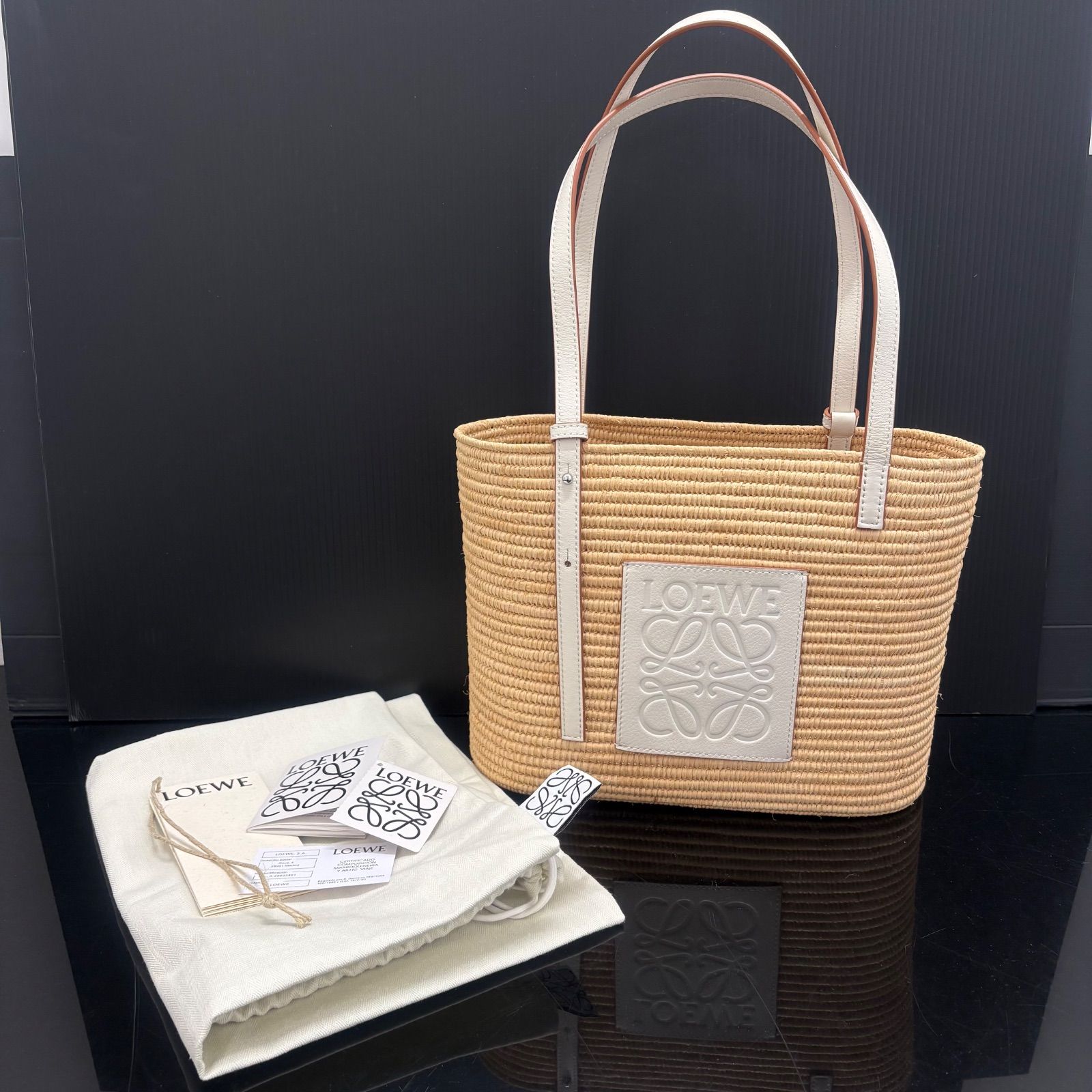 0820社1) LOEWE ロエベ スクエア バスケットバッグ スモール 