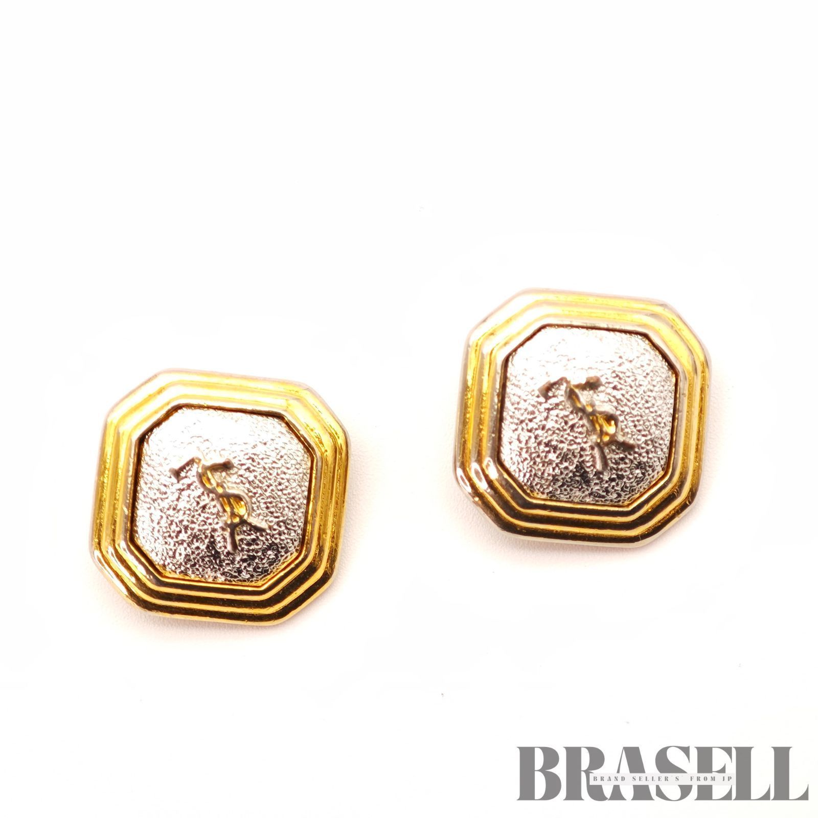 Yves Saint Laurent サンローラン オクタゴン アクセサリー イヤリング ゴールド レディース