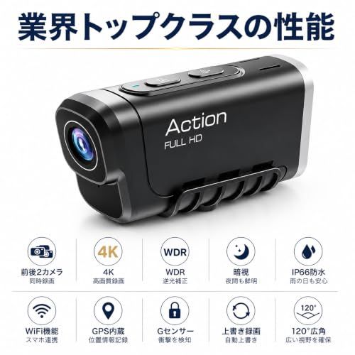 バイク ドライブレコーダー【2027先行発売】前後カメラ 4K 800万画素