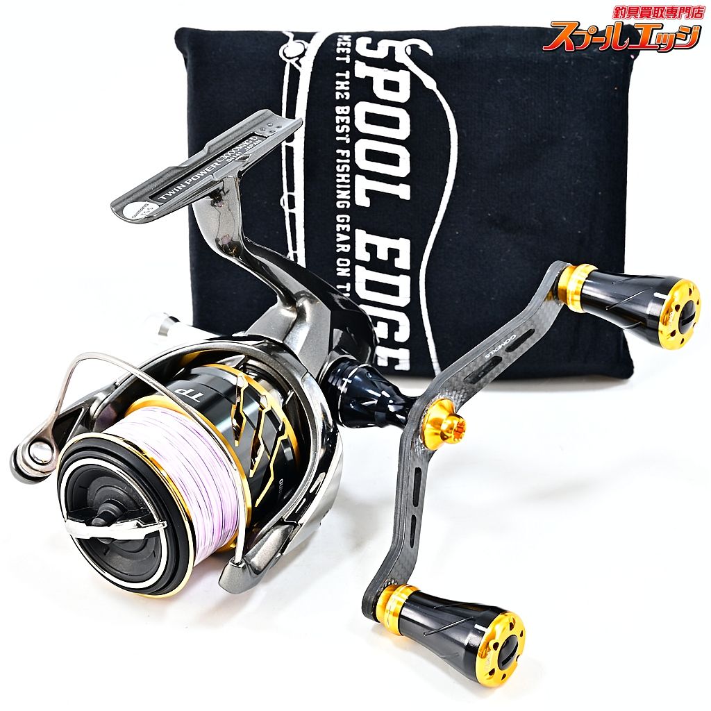 ★☆【シマノ】 20ツインパワー C3000MHG ゴメクサス100mmカーボンハンドル&リールスタンド装着 SHIMANO TWIN POWER★☆m46436