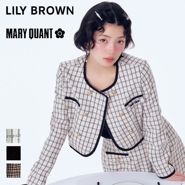 【即納】 リリーブラウン LILY BROWN アウター 26春夏 【LILY BROWN×MARY QUANT】ダブルボタンジャケット 長袖 ショート丈 lwfj264100