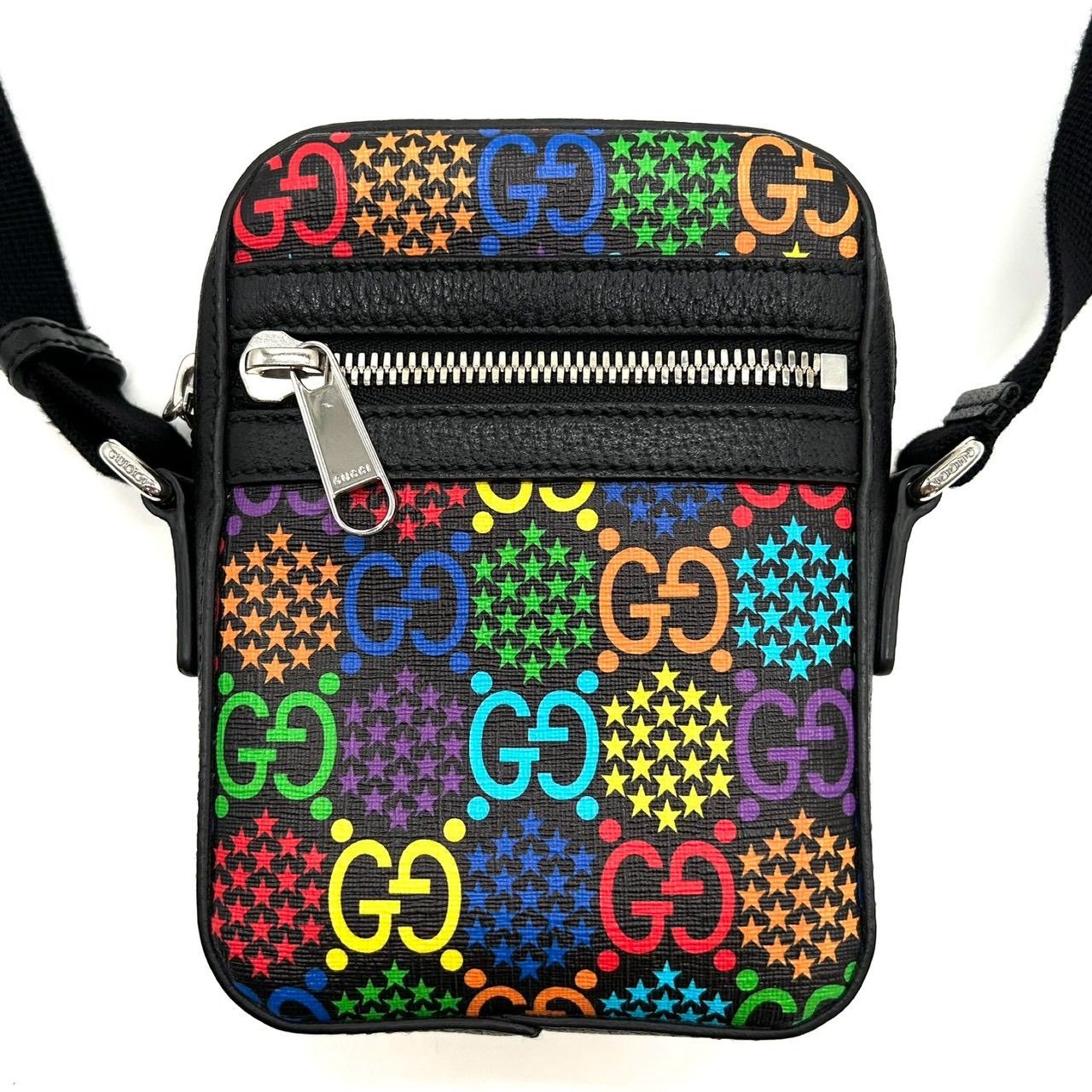 GUCCI グッチ GG サイケデリック 598103 ショルダーバッグ クロスボディ 斜め掛け マルチカラー レザー PVC カラフル ポシェット ミニバッグ ユニセックス