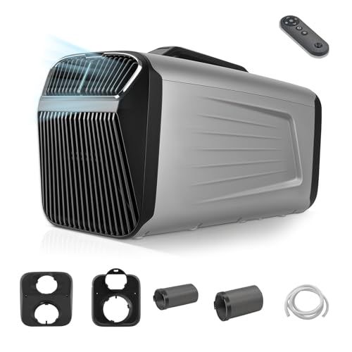 ☆新品☆ポータブルエアコン 5200BTU 移動式クーラー スポットエアコン 車中泊 キャンプ 車載用 AC100V ダクト付き 家庭用 (銀) | 8?空間10分急速冷却,ダブルダクト冷気ロス防止,3m大風量広範囲カバー,手軽で工事不要コン 282ee663