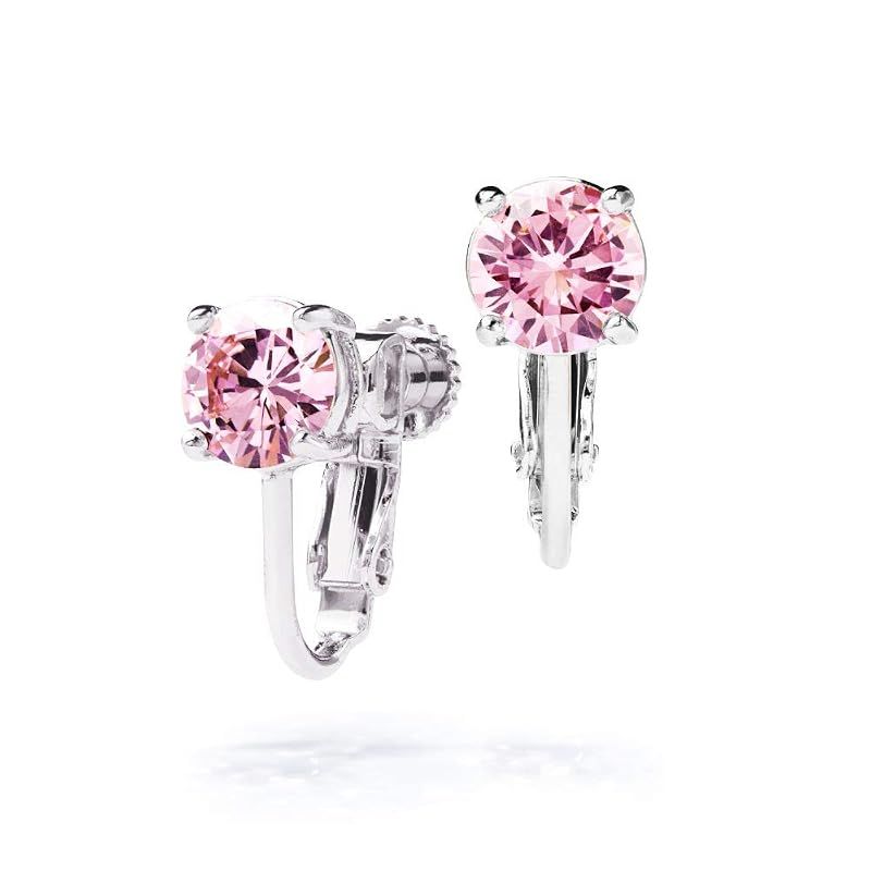 [Gift from New York] イヤリング レディース 18金 プラチナ 加工 1ct 一粒 ピンク