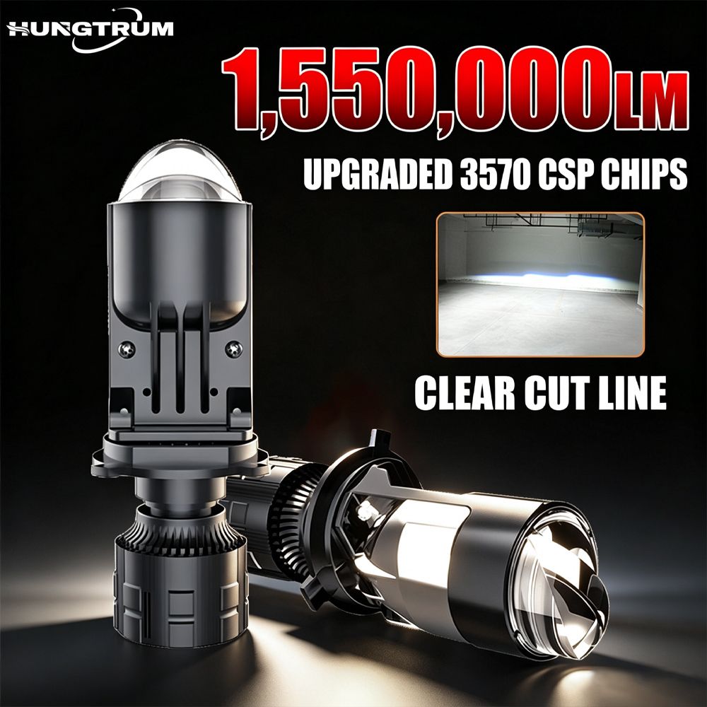 H4レンズヘッドライト 1550000LM ターボファン付き 車用/バイク用 LED