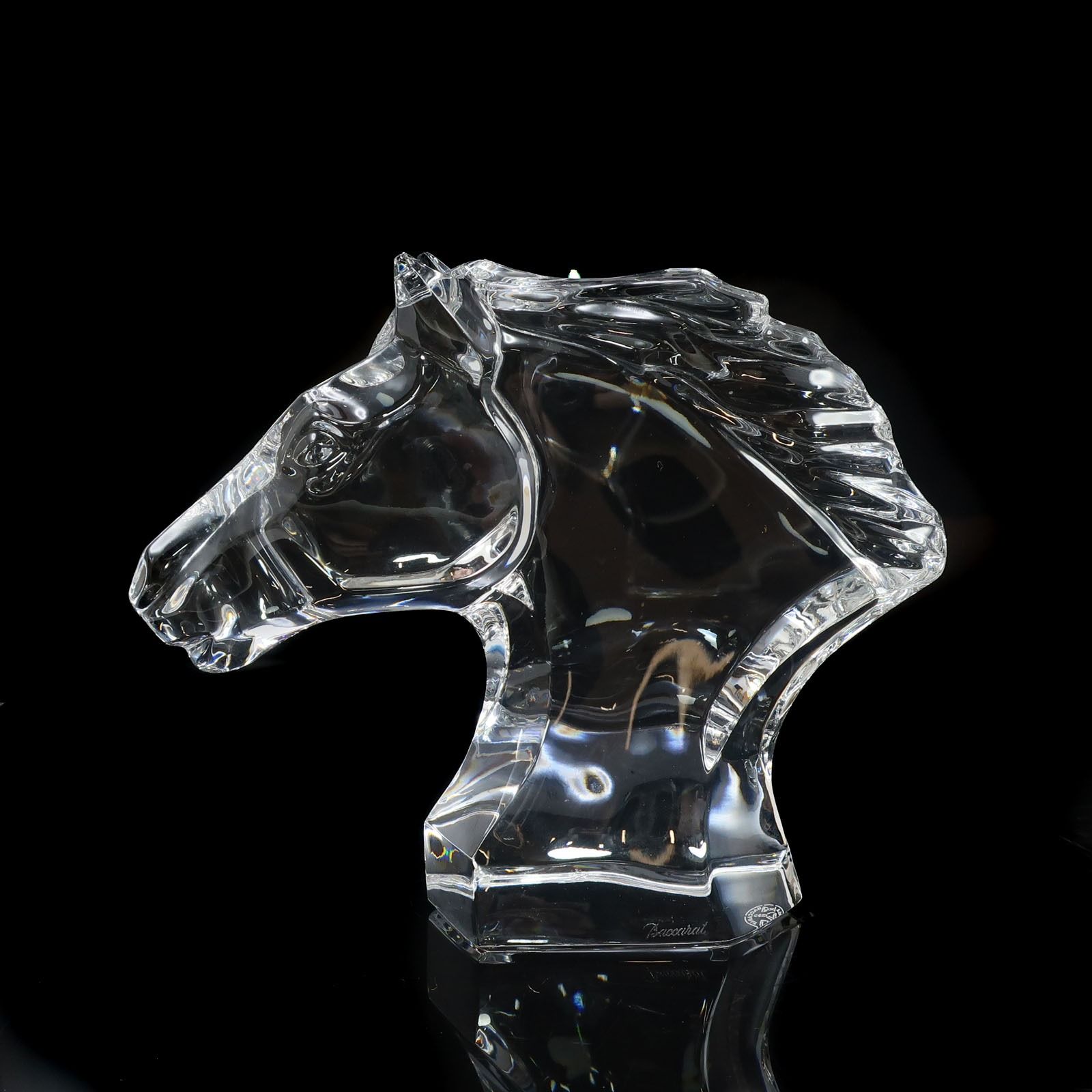 【Baccarat】バカラ ホースヘッド 馬 クリスタル _ 置物 オブジェ