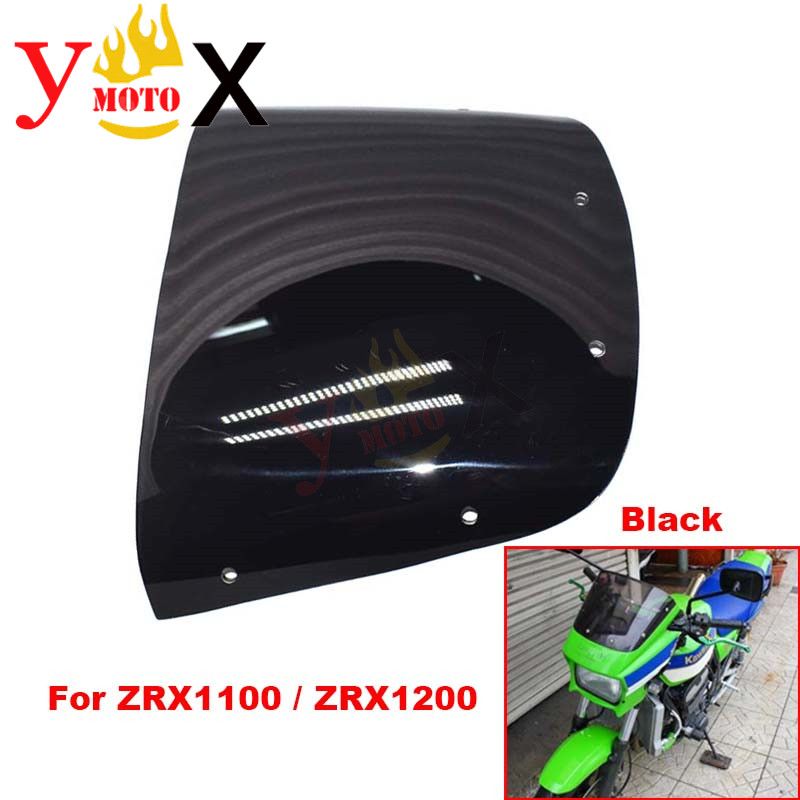 カワサキ ZRX1100/ZRX1200 用 フロントガラス ブラック ABS製