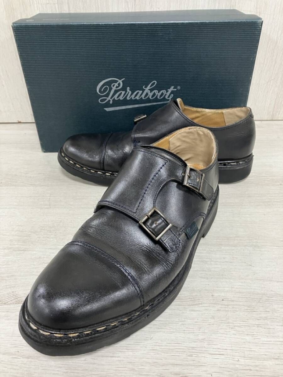 PARABOOT/パラブーツ/ドレスシューズ/WILLIAM/ダブルモンクストラップシューズ/濃紺/UK7.5(26-26.5cm)