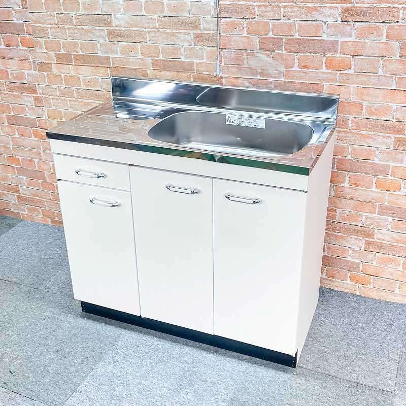 【アウトレット品】 ニッサンハロー 公団型流し台 Cタイプ 「C46-90R」 右水槽 ステンレス製 ボックスキッチン 調理台「幅90cm 900mm」 58H-DC