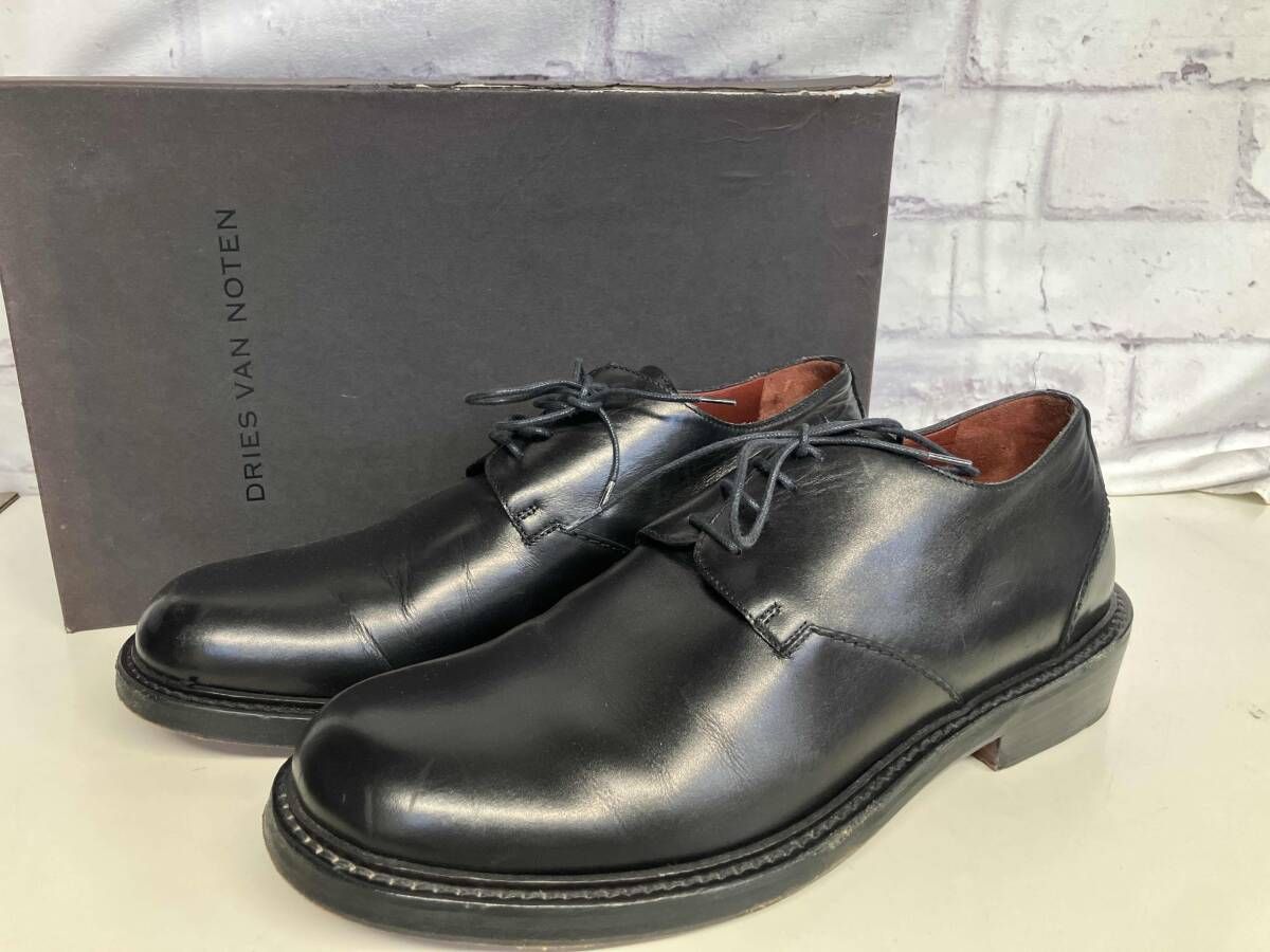 DRIES VAN NOTEN ﾄﾞﾘｽｳﾞｧﾝﾉｯﾃﾝ ﾀﾞｰﾋﾞｰｼｭｰｽﾞ ｻｲｽﾞ8 ﾚｻﾞｰ ｲﾀﾘｱ製 ﾌﾞﾗｯｸ 本革 ﾋﾞｼﾞﾈｽ 春 23,989円