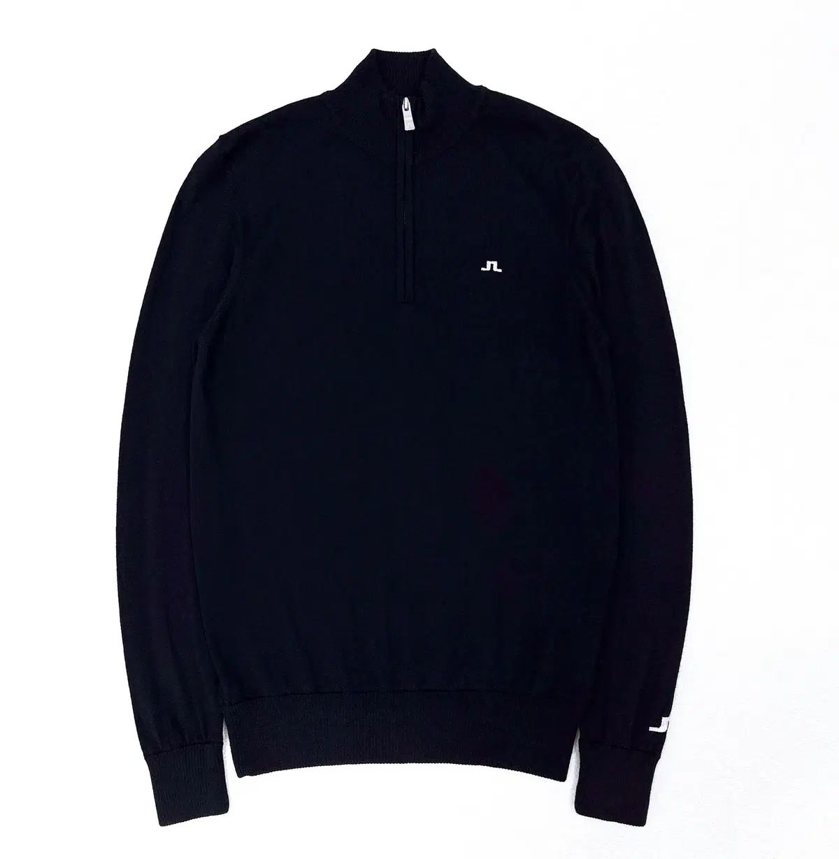 95 J.LINDEBERG(J.リンドバーグ) ネイビー ハーフジップアップ ニット