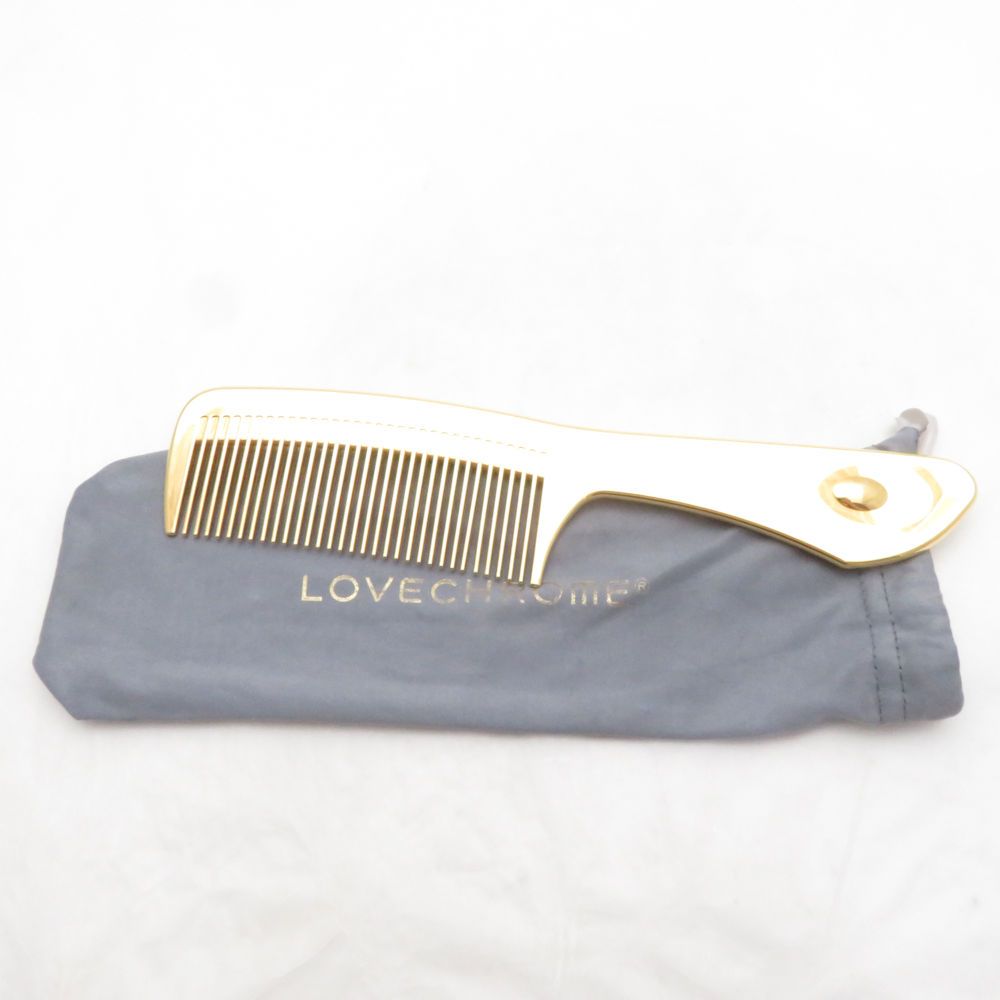 美品 LOVE CHROME ラブクロム K24GPテツキ ゴールド ヘアコーム BM13606F2