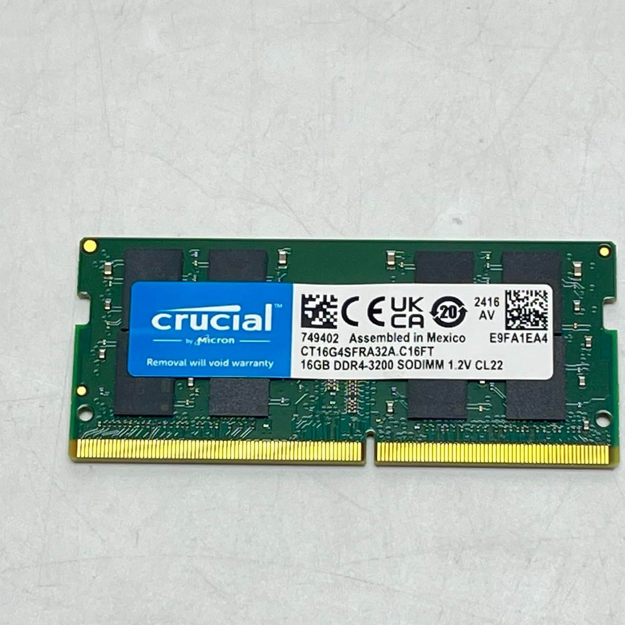 Crucial ノートPC用増設メモリ 16GB(16GBx1枚) DDR4 3200MT/s(PC4-25600) CL22 SODIMM 260pin CT16G4SFRA32A　No3501