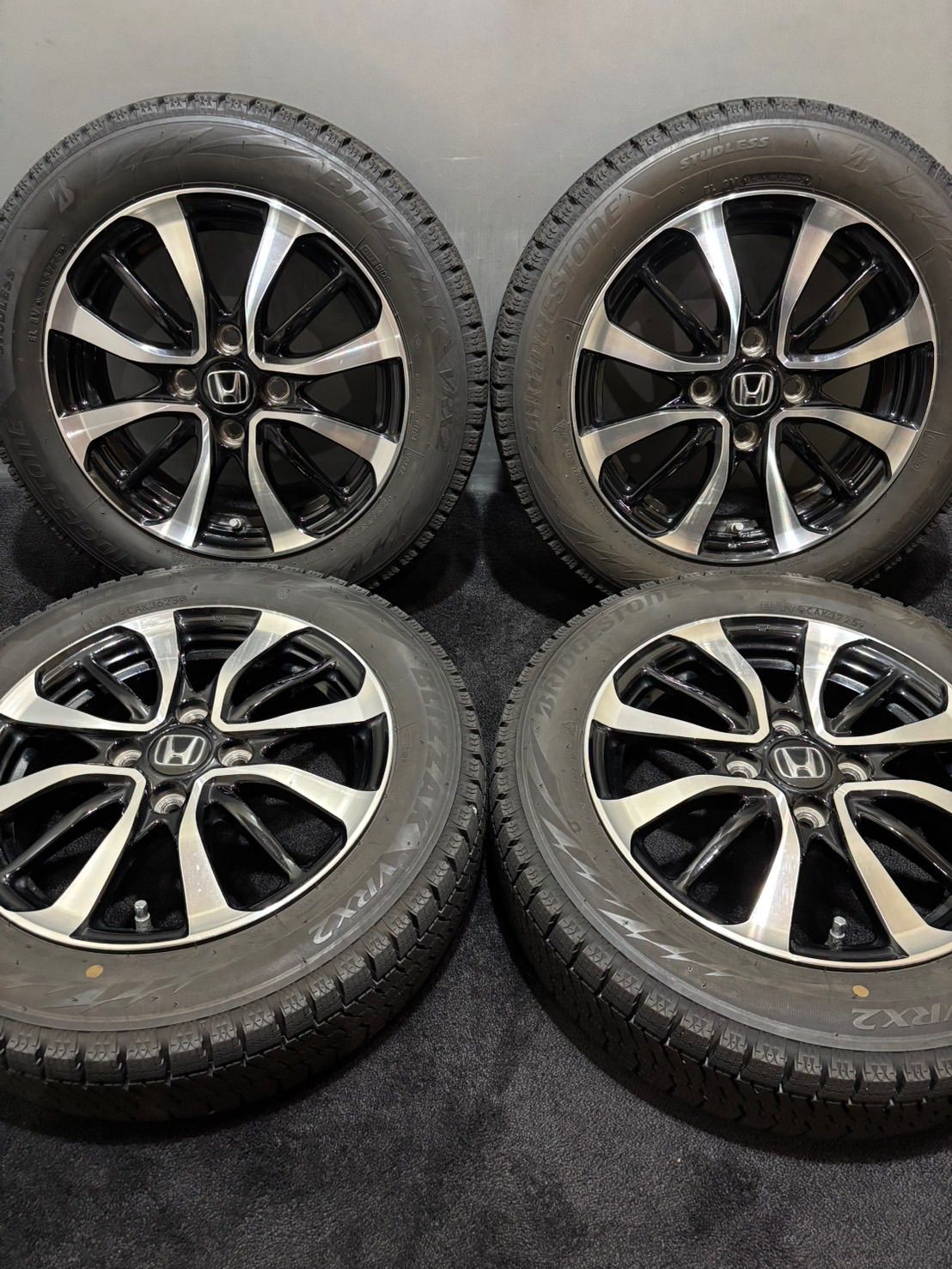 ★155/65R14 BRIDGESTONE/VRX2 25年製 ホンダ 純正 14インチ 4.5J +40 100 4H スタッドレス 4本 N-BOX N-ONE N-WGN (南1-M969)