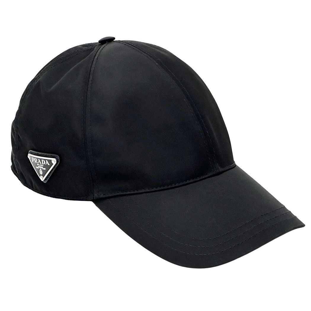 プラダ PRADA キャップ レディース メンズ ブランド ナイロン ブラック 2HC274 L トライアングルロゴ 三角ロゴ シンプル 【中古】