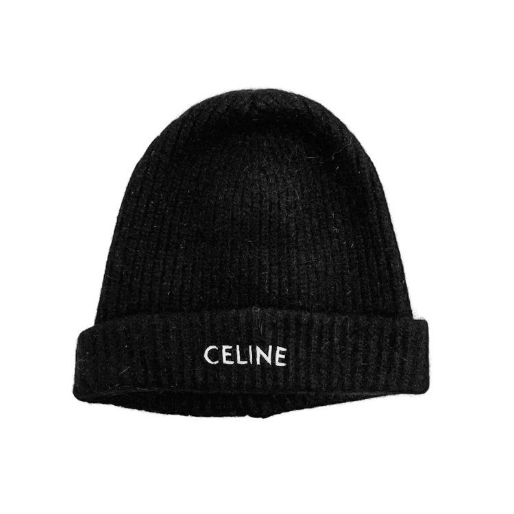 CELINE セリーヌ ロゴ刺繍入り リブニット帽 2A41L734L ビーニー