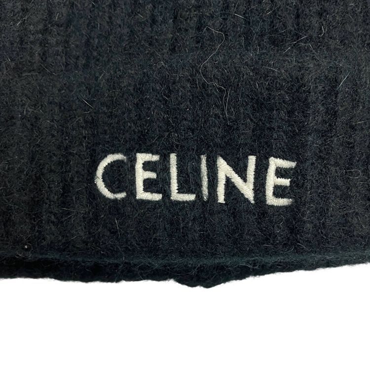 CELINE セリーヌ ロゴ刺繍入り リブニット帽 2A41L734L ビーニー