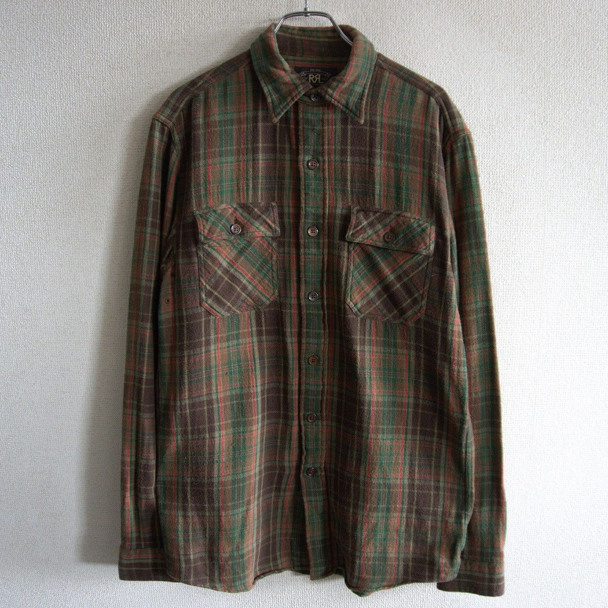 【美品】RRL【FLANNEL SHIRTS】S ネルシャツ ダブルアールエル 26080447