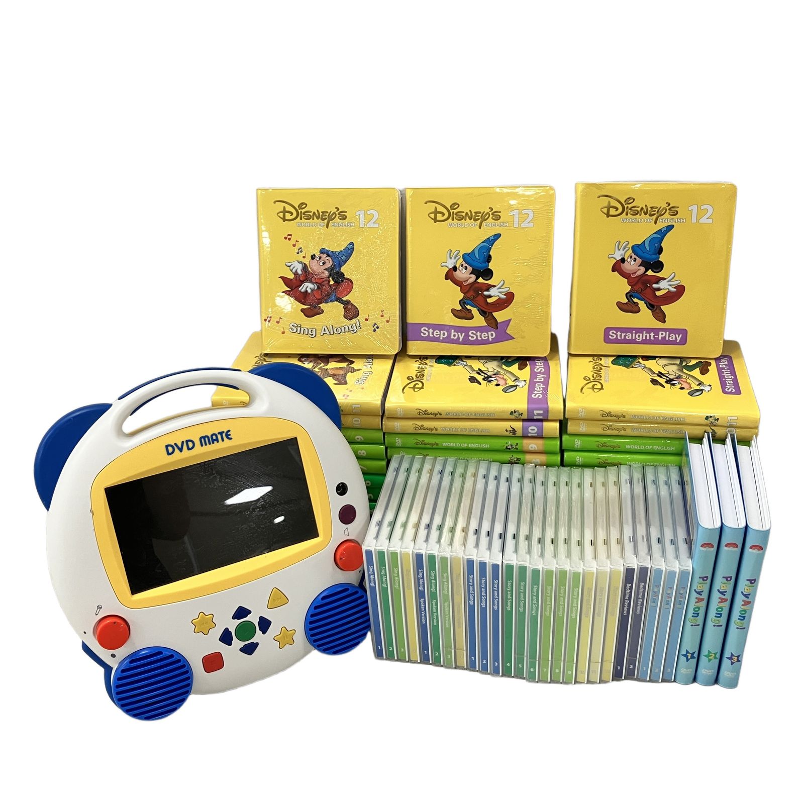 ワールドファミリー DWE ディズニーワールドオブイングリッシュ ステップバイステップ ストレートプレイ シングアロング プレイアロング DVDセット 2017年頃 こども 英語教材 中古 H11542989