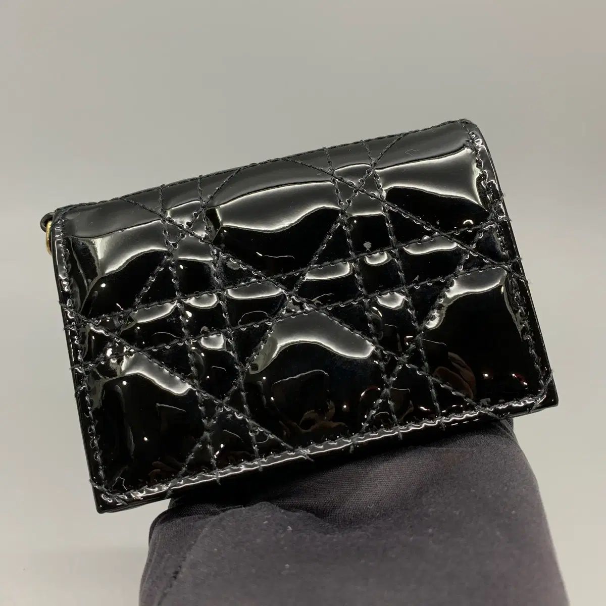267003582 ディオール ペイデント カナージュ カード ホルダー ブラック