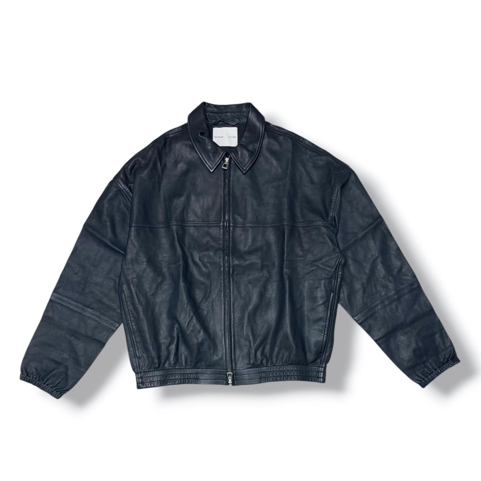 H&M Atelier Leather jacket レザージャケット ブルゾン エイチアンドエムアトリエ ネイビー L （23093M） 17,608円
