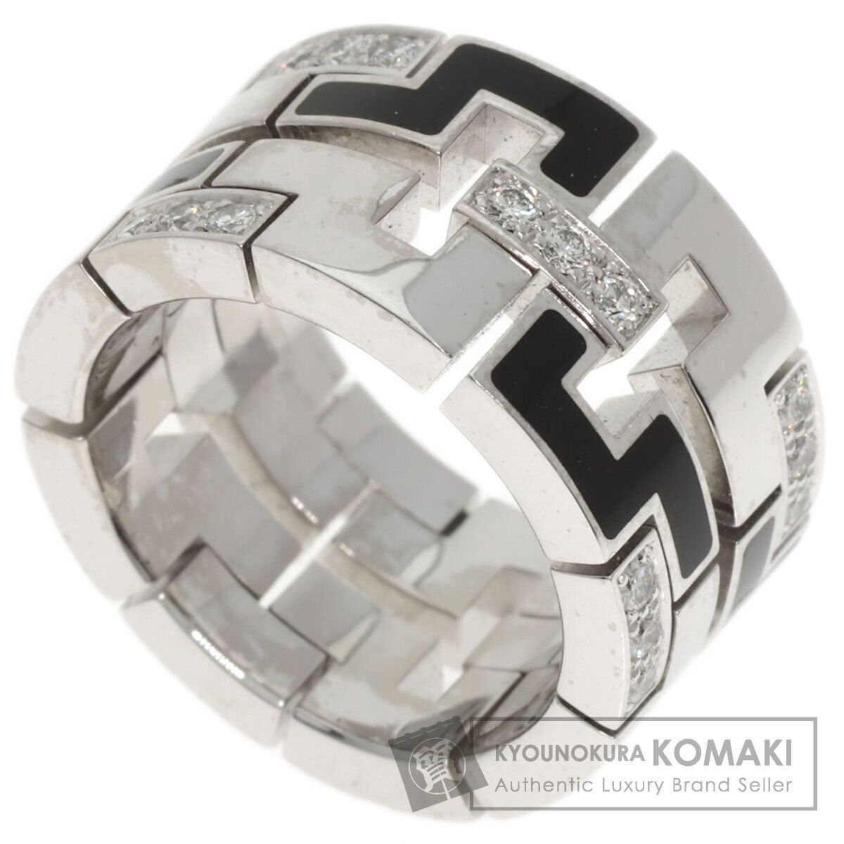 CARTIER カルティエ ドラゴン パドロック ダイヤモンド エナメル #48 リング・指輪 K18WG レディース [中古]