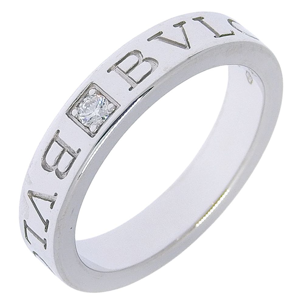 【BVLGARI】ブルガリ ロゴ K18ホワイトゴールド×ダイヤモンド 12.5号 レディース 6.6g リング・指輪 81,400円