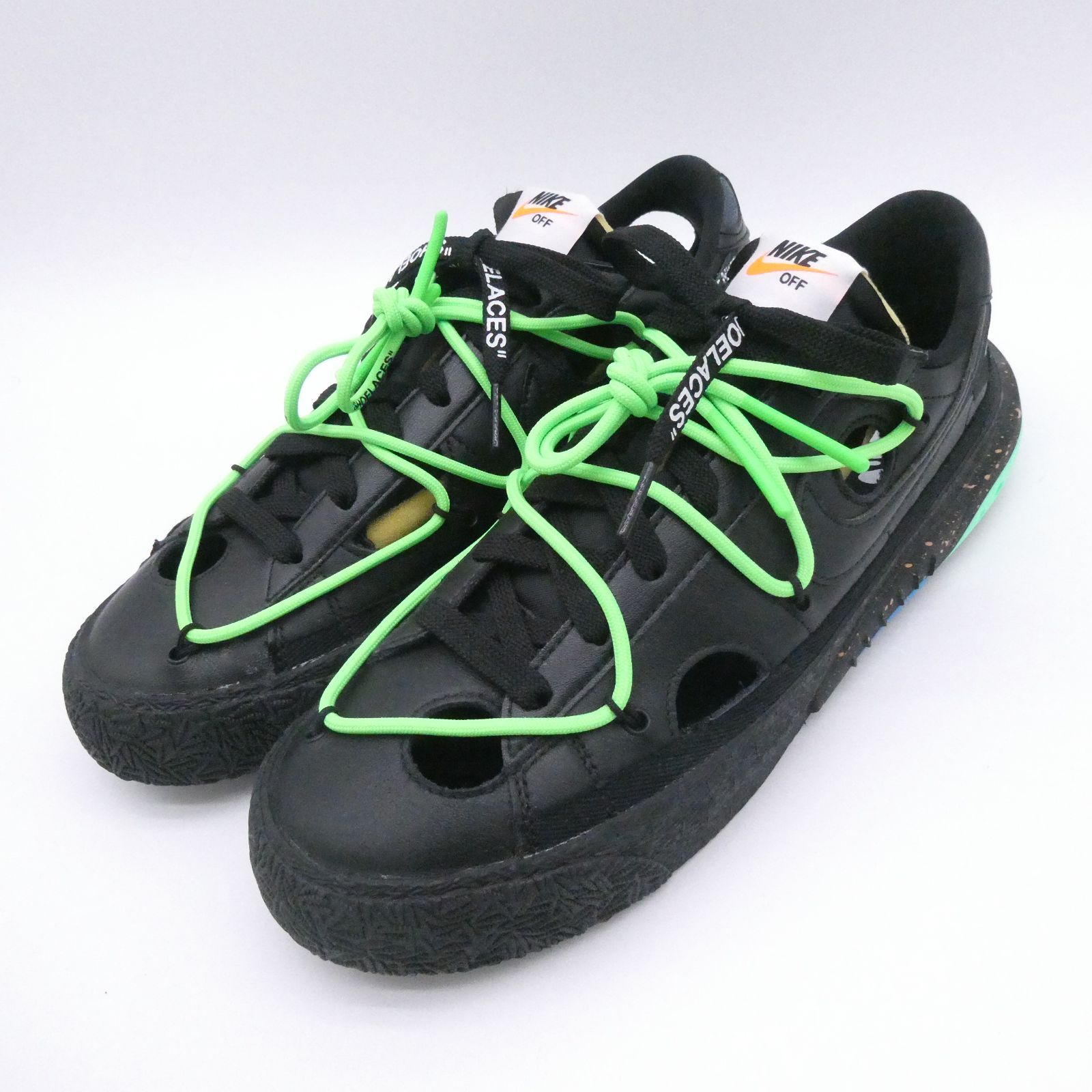 未使用 NIKExOff-White ナイキ×オフホワイト BLAZER LOW 77 ブレーザー ローカット スニーカー レースアップ 黒 ブラック 26.5cm メンズ