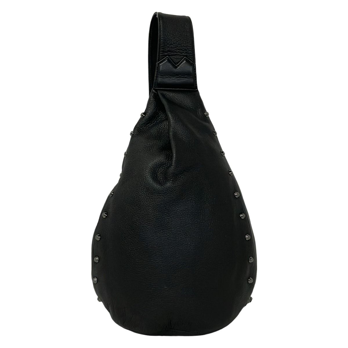 Discord Yohji Yamamoto (Discord Yohji Yamamoto) One Shoulder Bag Good Condition - Black Studded Leather