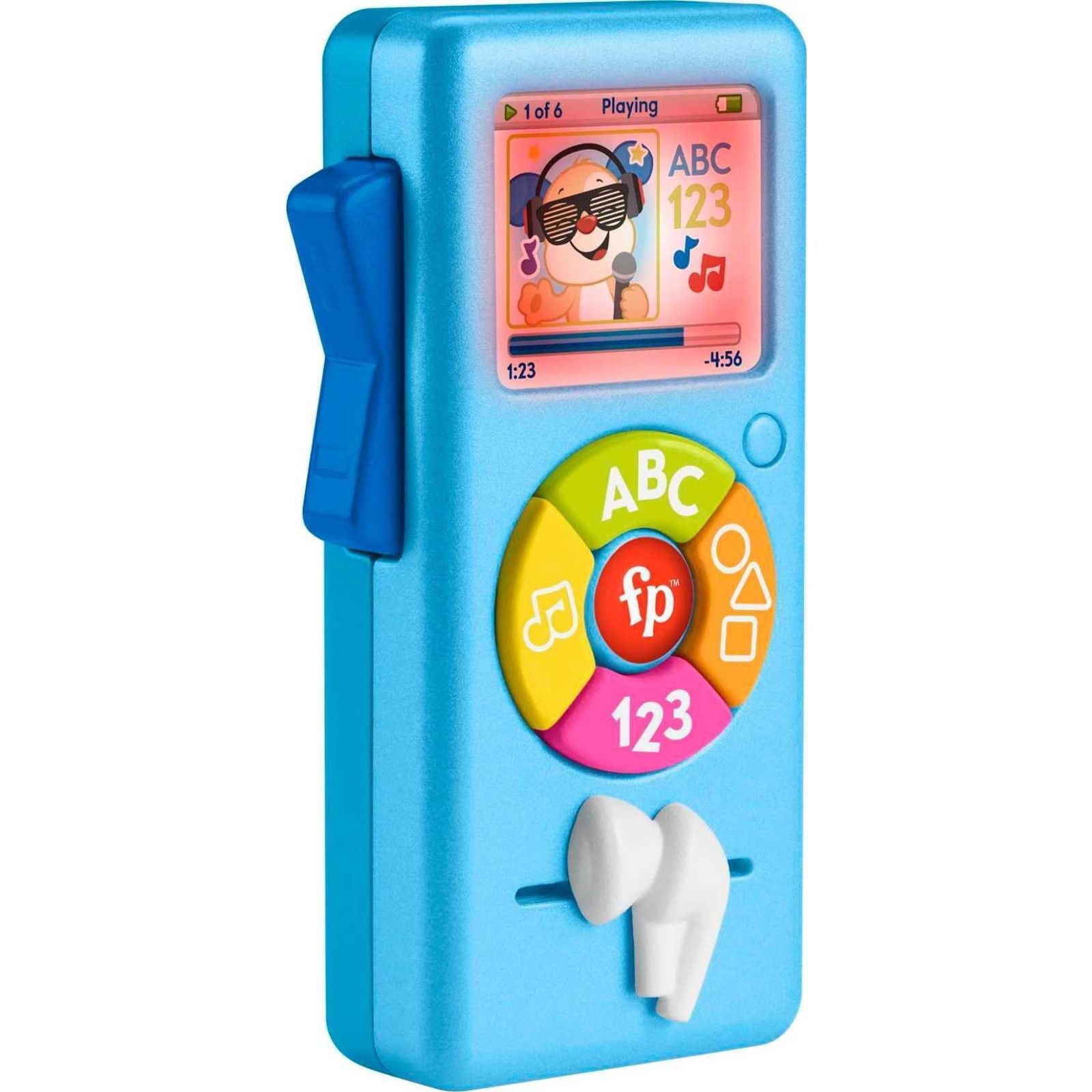 Fisher-Price (フィッシャープライス) 赤ちゃん 学習玩具 笑い& 学ぶ 子犬の音楽プレーヤー ライト&細かい運動活動 6ヶ月以上の乳児向け ブルー