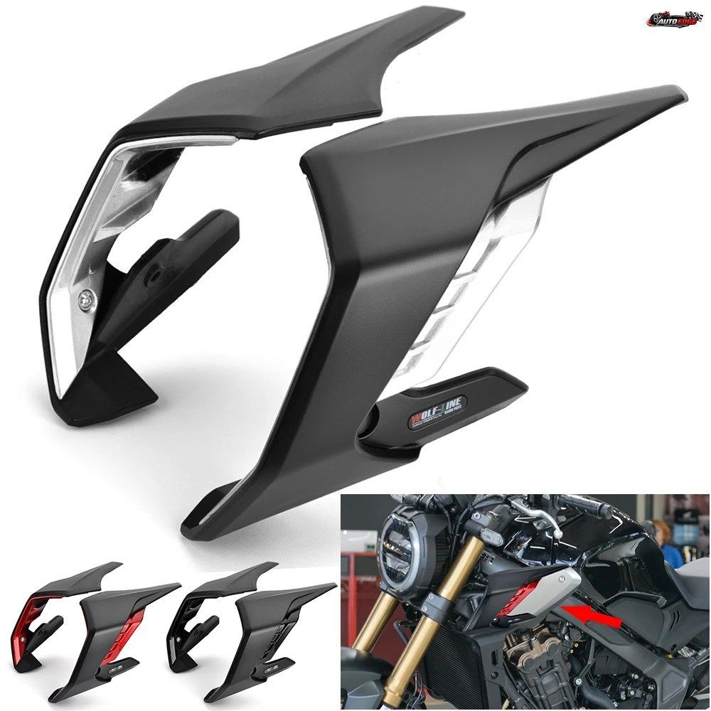 ホンダ CB650R 2019 - 23 用フロントフェアリングエアロダイナミックウィングレットサイドスポイラー装飾ダイナミックウィングキットステッ