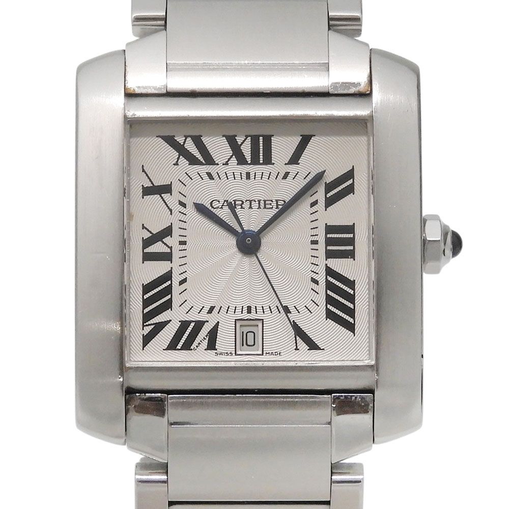 【CARTIER】カルティエ タンクフランセーズLM W51002Q3 ステンレススチール 自動巻き アナログ表示 メンズ 白文字盤 腕時計